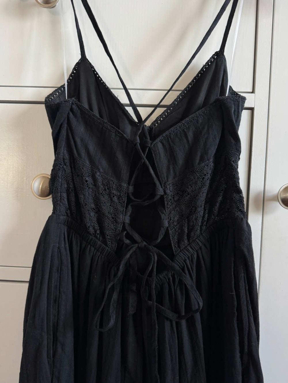 NWOT AE V-Neck Lace Tiered Maxi Dress - Picture 3 of 7
